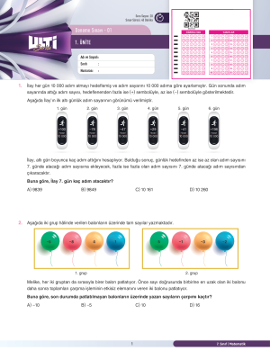 7. SINIF ULTİ SERİSİ MATEMATİK BRANŞ DENEMELERİ - 2023